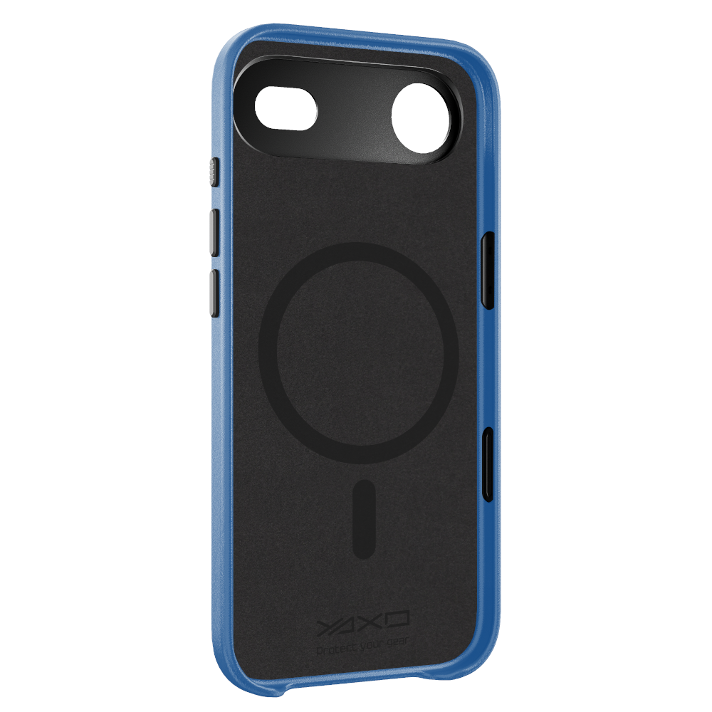 YAXO Etui na telefon Leather Gear Slim Case MagSafe iPhone 17 Air Electric Blue