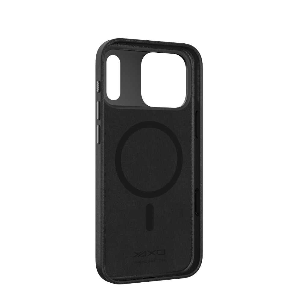 YAXO Etui na telefon Leather Gear Slim Case MagSafe iPhone 17 Pro Max Dusty Black