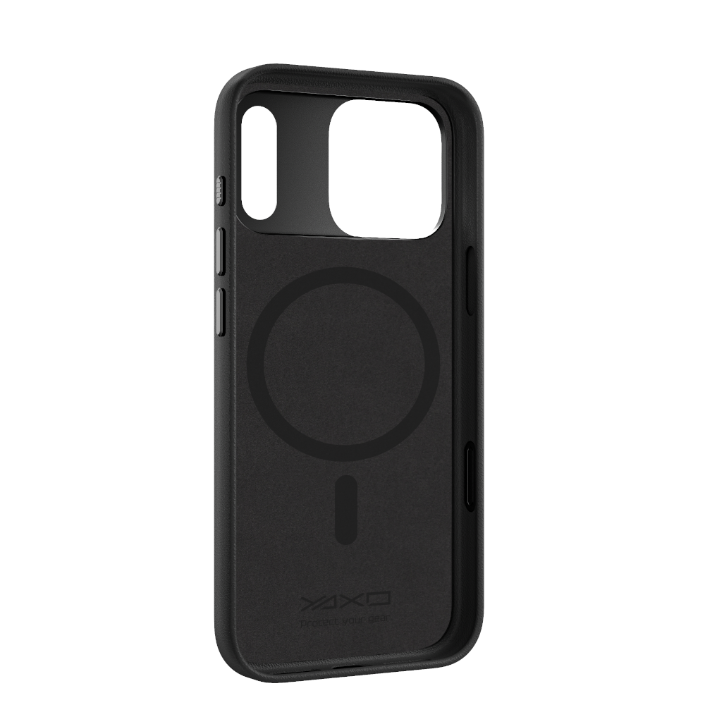 YAXO Etui na telefon Leather Gear Slim Case MagSafe iPhone 17 Pro Dusty Black
