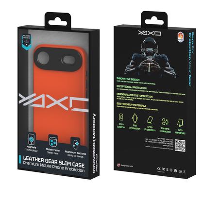 YAXO Etui na telefon Leather Gear Slim Case MagSafe iPhone 17 Air Magma Orange