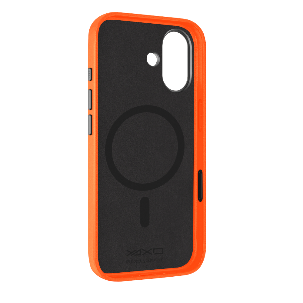 YAXO Etui na telefon Leather Gear Slim Case MagSafe iPhone 17 Magma Orange