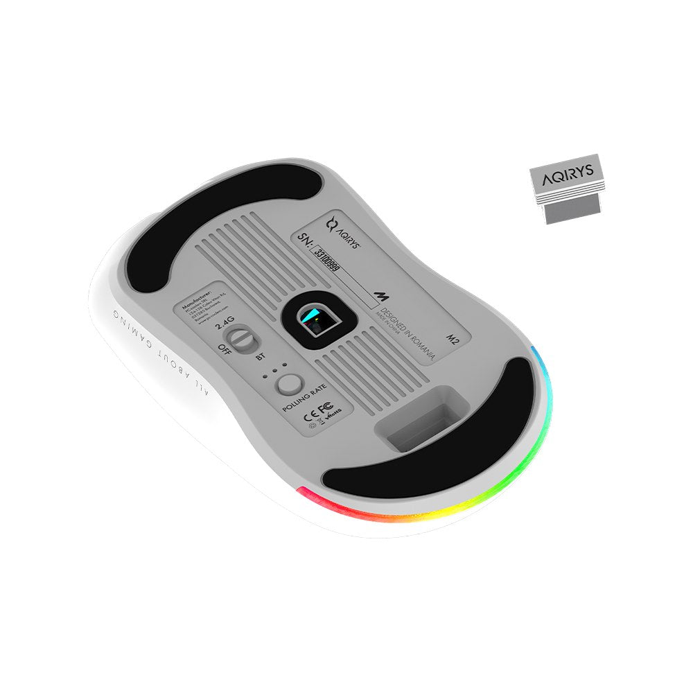AQIRYS Myszka Dual Mode: Wirelles&BT+Wired M2 white
