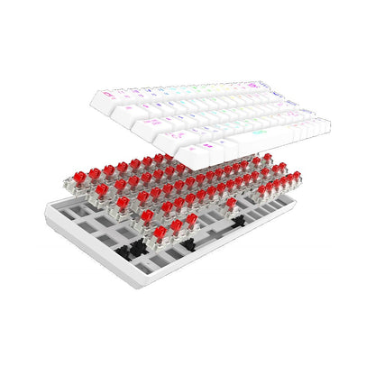 AQIRYS Klawiatura mechaniczna 65%/68 klawiszy Dual Mode: Wirelles&BT+Wired MIRA 2.0 white