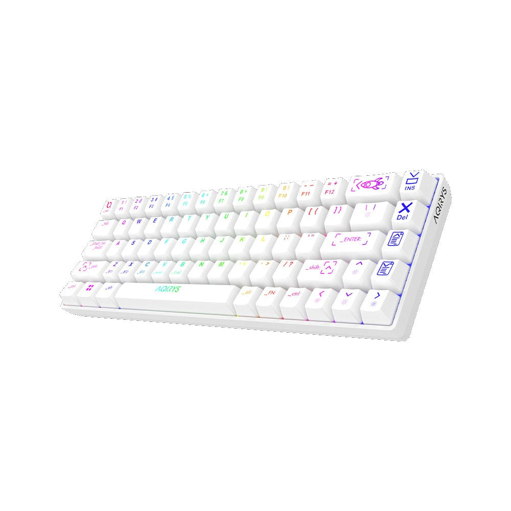 AQIRYS Klawiatura mechaniczna 65%/68 klawiszy Dual Mode: Wirelles&BT+Wired MIRA 2.0 white