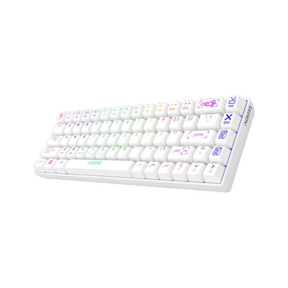 AQIRYS Klawiatura mechaniczna 65%/68 klawiszy Dual Mode: Wirelles&BT+Wired MIRA 2.0 white