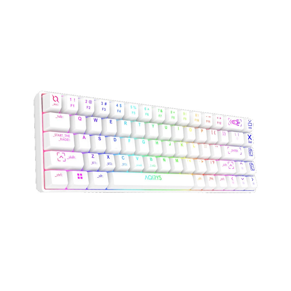 AQIRYS Klawiatura mechaniczna 65%/68 klawiszy Dual Mode: Wirelles&BT+Wired MIRA 2.0 white