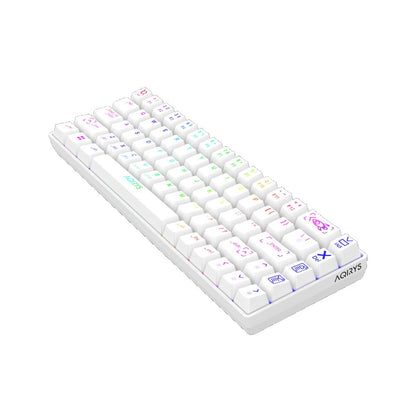 AQIRYS Klawiatura mechaniczna 65%/68 klawiszy Dual Mode: Wirelles&BT+Wired MIRA 2.0 white