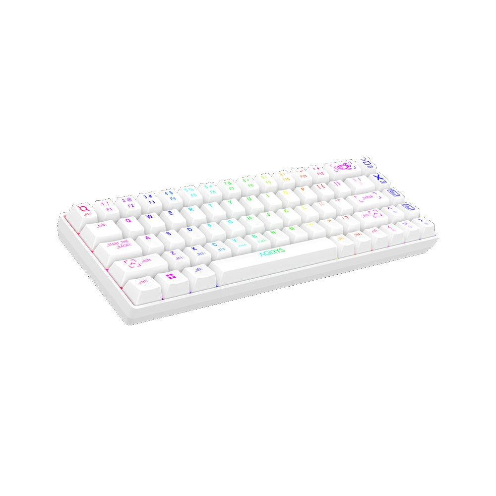 AQIRYS Klawiatura mechaniczna 65%/68 klawiszy Dual Mode: Wirelles&BT+Wired MIRA 2.0 white