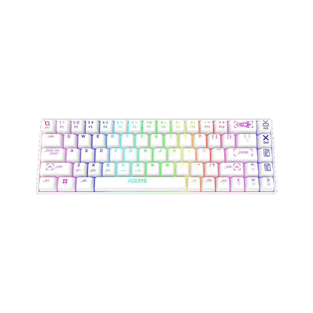 AQIRYS Klawiatura mechaniczna 65%/68 klawiszy Dual Mode: Wirelles&BT+Wired MIRA 2.0 white