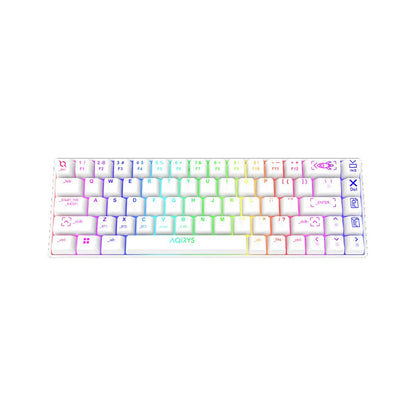 AQIRYS Klawiatura mechaniczna 65%/68 klawiszy Dual Mode: Wirelles&BT+Wired MIRA 2.0 white