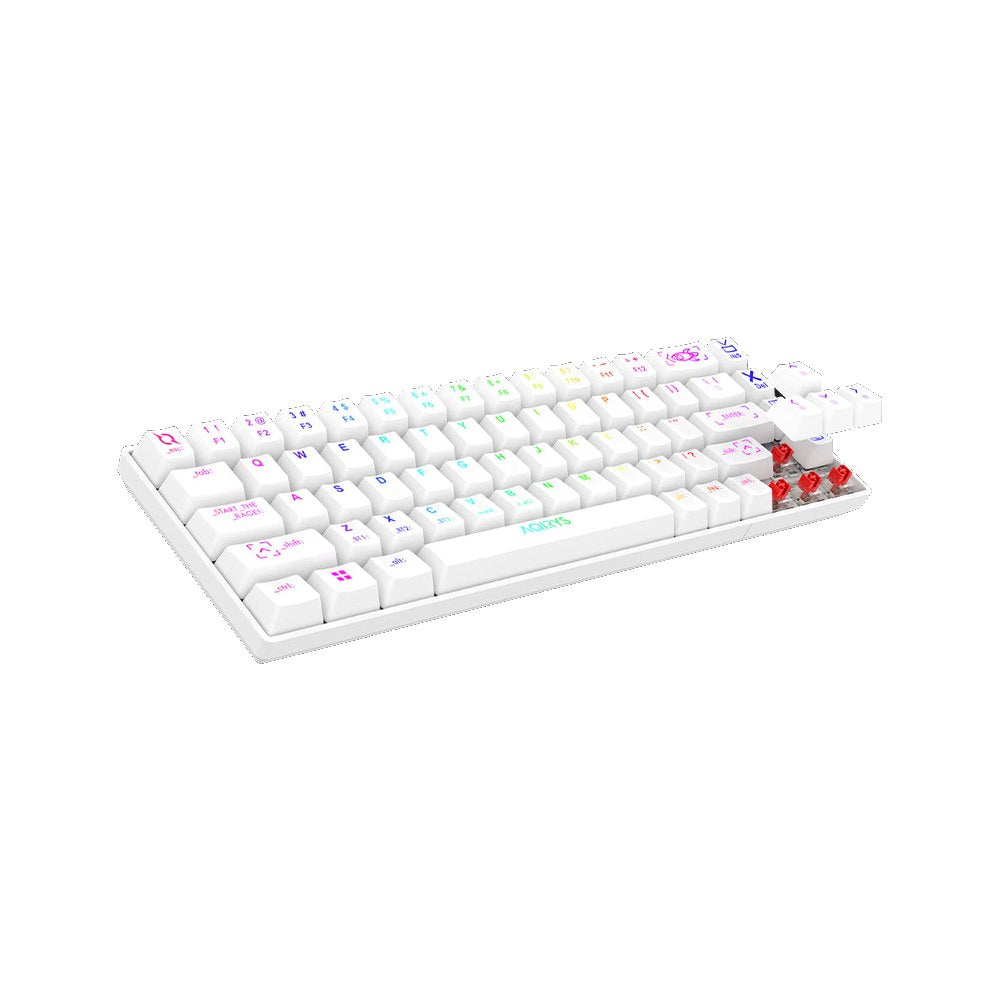 AQIRYS Klawiatura mechaniczna 65%/68 klawiszy Dual Mode: Wirelles&BT+Wired MIRA 2.0 white