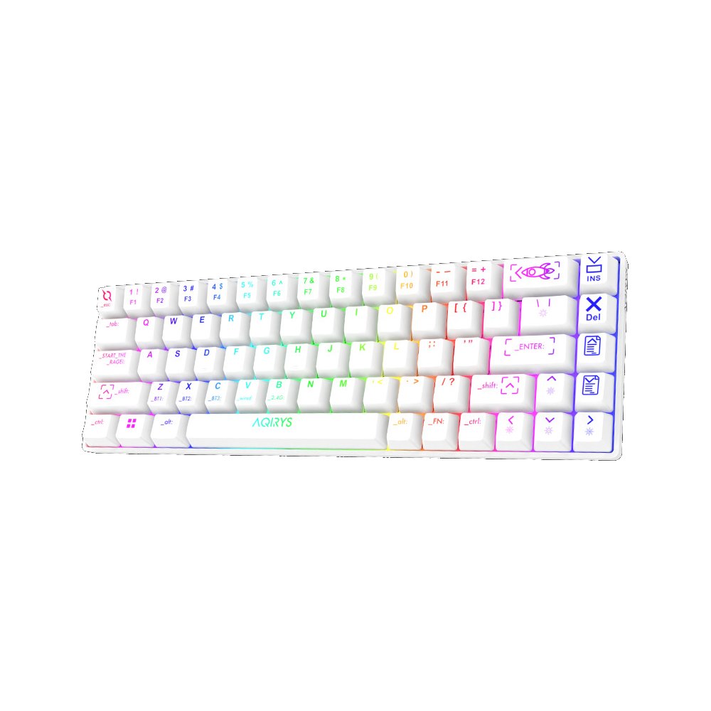 AQIRYS Klawiatura mechaniczna 65%/68 klawiszy Dual Mode: Wirelles&BT+Wired MIRA 2.0 white