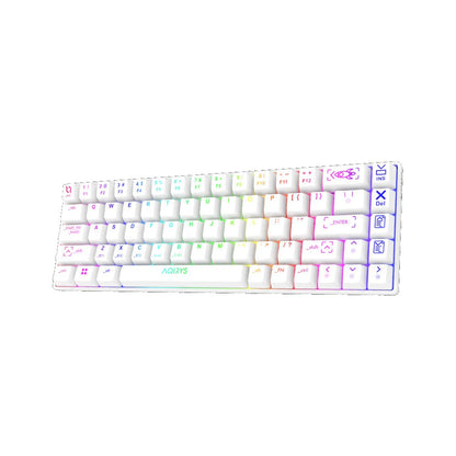 AQIRYS Klawiatura mechaniczna 65%/68 klawiszy Dual Mode: Wirelles&BT+Wired MIRA 2.0 white