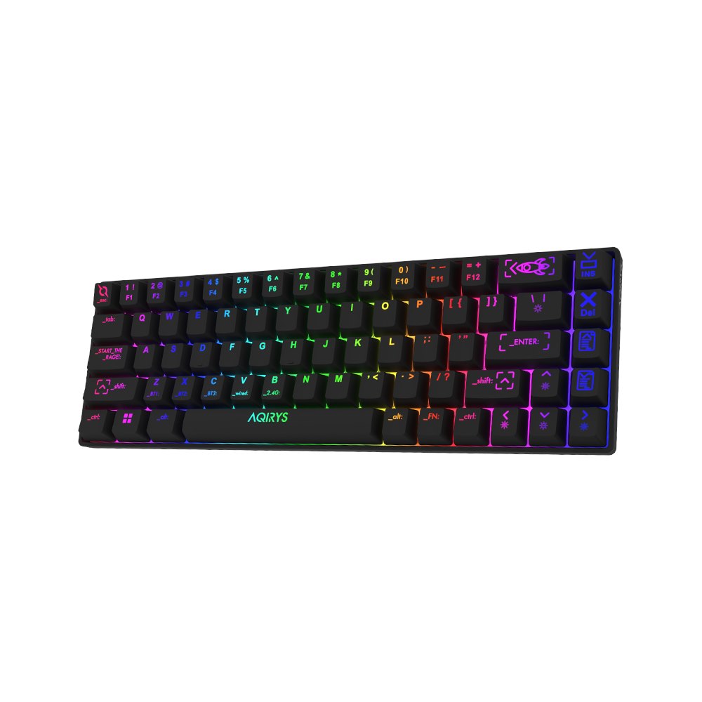 AQIRYS Klawiatura mechaniczna 65%/68 klawiszy Dual Mode: Wirelles&BT+Wired MIRA 2.0 black