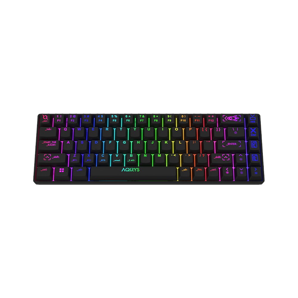 AQIRYS Klawiatura mechaniczna 65%/68 klawiszy Dual Mode: Wirelles&BT+Wired MIRA 2.0 black