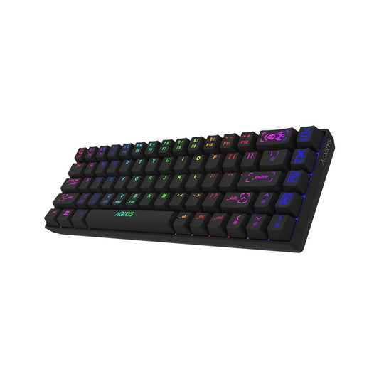 AQIRYS Klawiatura mechaniczna 65%/68 klawiszy Dual Mode: Wirelles&BT+Wired MIRA 2.0 black