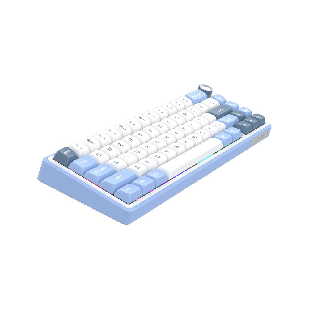 AQIRYS Klawiatura mechaniczna 65%/68 klawiszy Dual Mode: Wirelles&BT+Wired TALITHA white