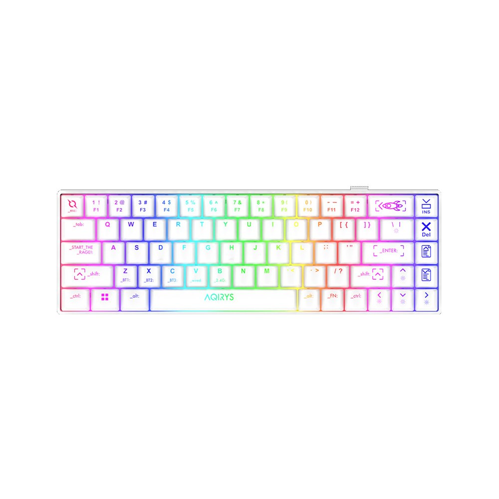 AQIRYS Klawiatura mechaniczna 65%/68 klawiszy Dual Mode: Wirelles&BT+Wired MIRA 2.0 white