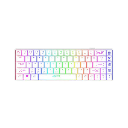AQIRYS Klawiatura mechaniczna 65%/68 klawiszy Dual Mode: Wirelles&BT+Wired MIRA 2.0 white