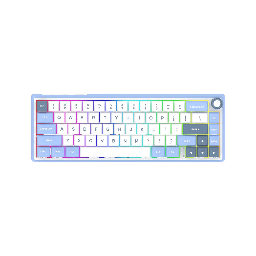 AQIRYS Klawiatura mechaniczna 65%/68 klawiszy Dual Mode: Wirelles&BT+Wired TALITHA white