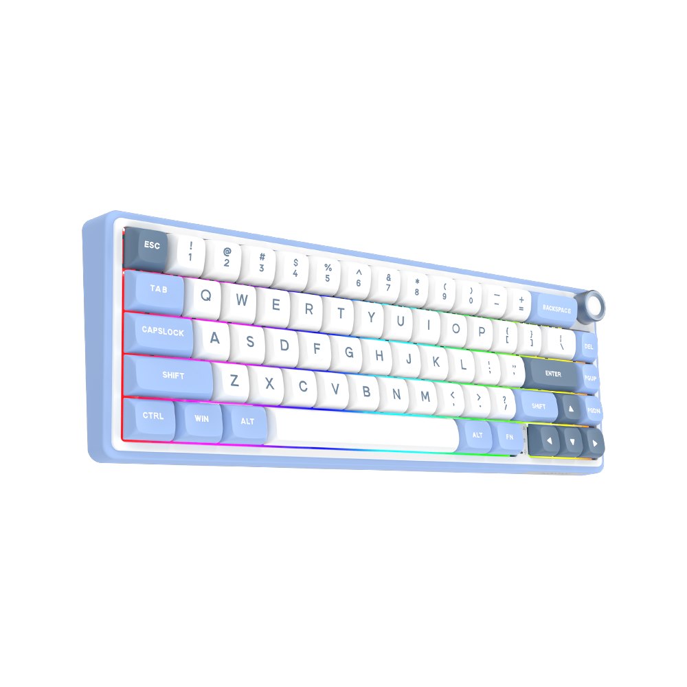 AQIRYS Klawiatura mechaniczna 65%/68 klawiszy Dual Mode: Wirelles&BT+Wired TALITHA white