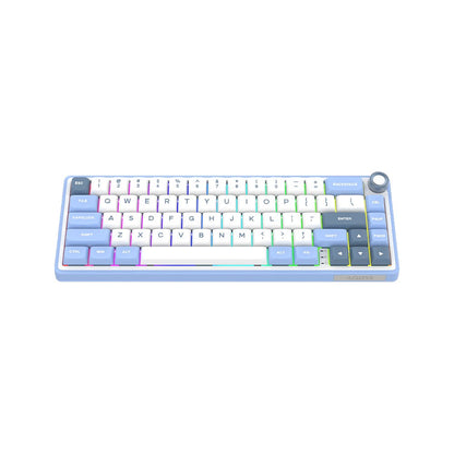 AQIRYS Klawiatura mechaniczna 65%/68 klawiszy Dual Mode: Wirelles&BT+Wired TALITHA white
