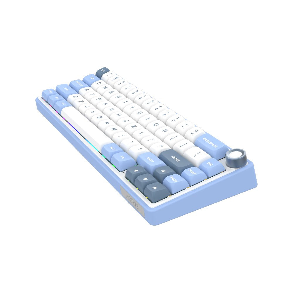 AQIRYS Klawiatura mechaniczna 65%/68 klawiszy Dual Mode: Wirelles&BT+Wired TALITHA white