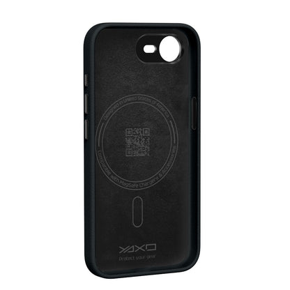YAXO Etui na telefon Leather Gear Slim Case MagSafe iPhone 17e Dusty Black