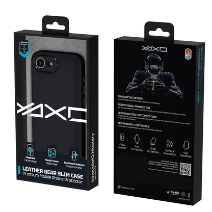 YAXO Etui na telefon Leather Gear Slim Case MagSafe iPhone 17e Dusty Black