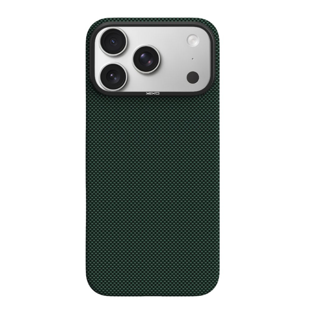 YAXO Etui na telefon Aramid Fiber Ultra Slim Case MagSafe iPhone 17 Pro Max Tropic Green