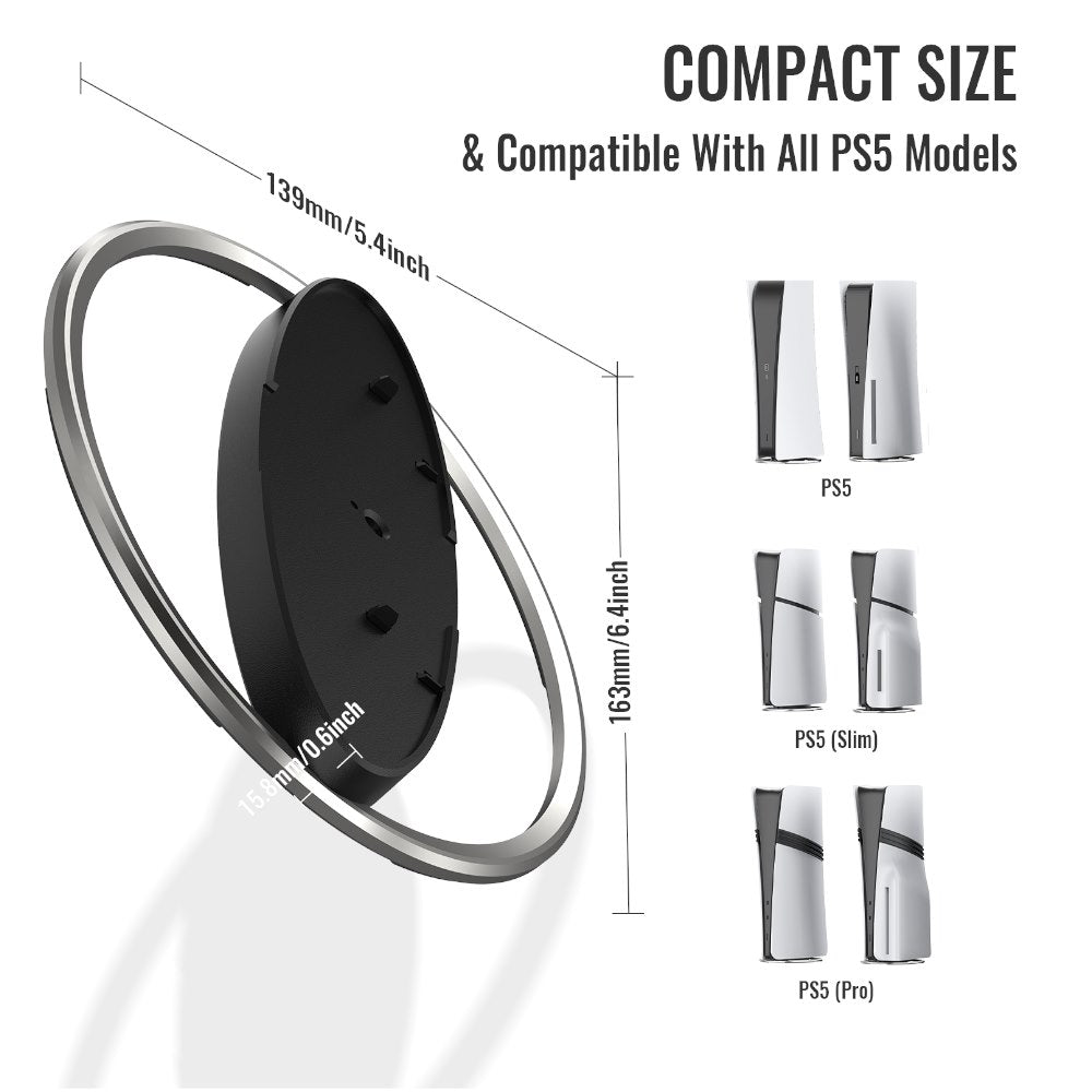 YAXO Podstawka THUNDER IMPACT do PS5/PS5 Slim/PS5 Pro Pure Silver