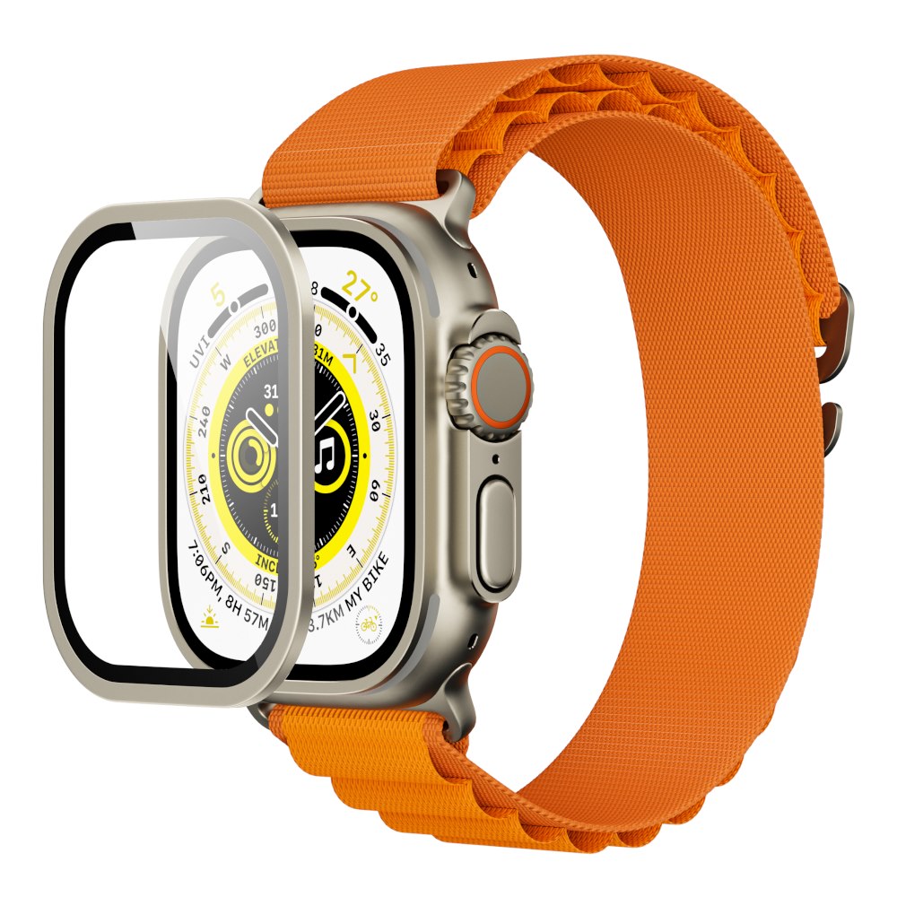 YAXO Szkło ochronne na ekran AR Superhard Armor Glass Apple Watch Ultra 1/2/3 silver frame