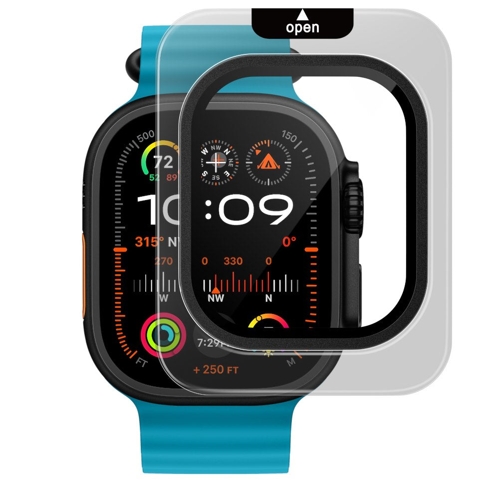 YAXO Szkło ochronne na ekran AR Superhard Armor Glass Apple Watch Ultra 1/2/3 black frame