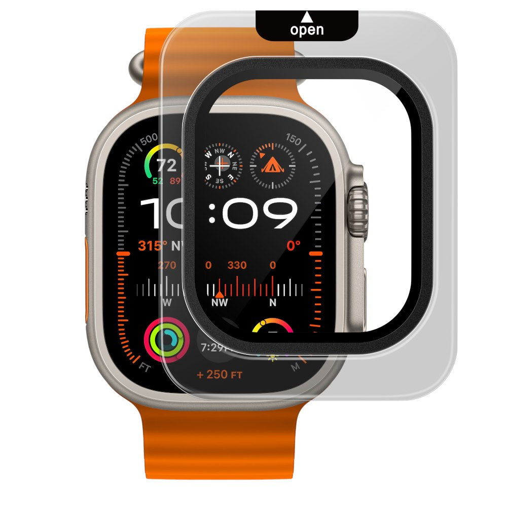 YAXO Szkło ochronne na ekran AR Superhard Armor Glass Apple Watch Ultra 1/2/3 black frame