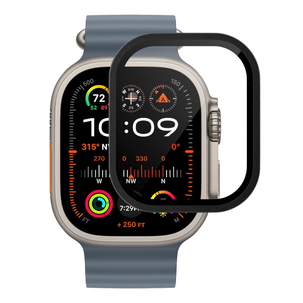 YAXO Szkło ochronne na ekran AR Superhard Armor Glass Apple Watch Ultra 1/2/3 black frame