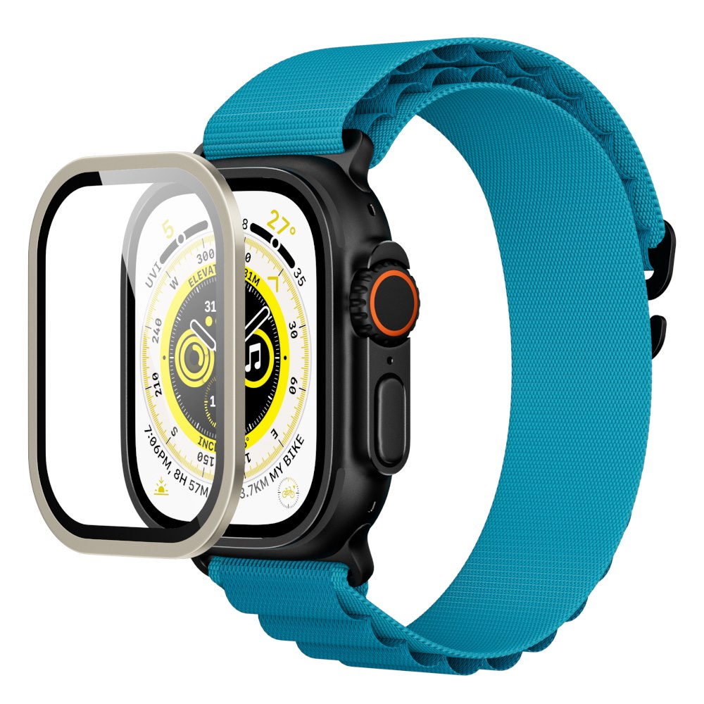 YAXO Szkło ochronne na ekran AR Superhard Armor Glass Apple Watch Ultra 1/2/3 silver frame